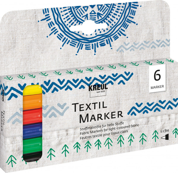 KREUL Textil Marker fine 6er Set