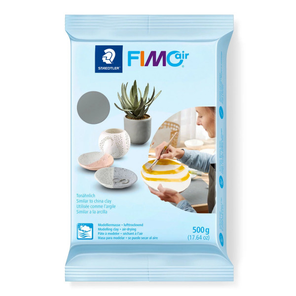 FIMO air BASIC Modelliermasse, lufthärtend, grau, 500 g