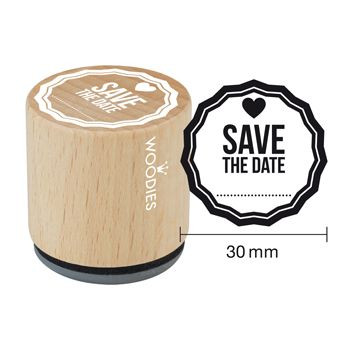 Woodies Holzstempel, Ø 30 mm, Save the Date 1