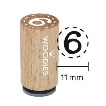 Woodies Mini Holzstempel, Ø 15 mm, 6