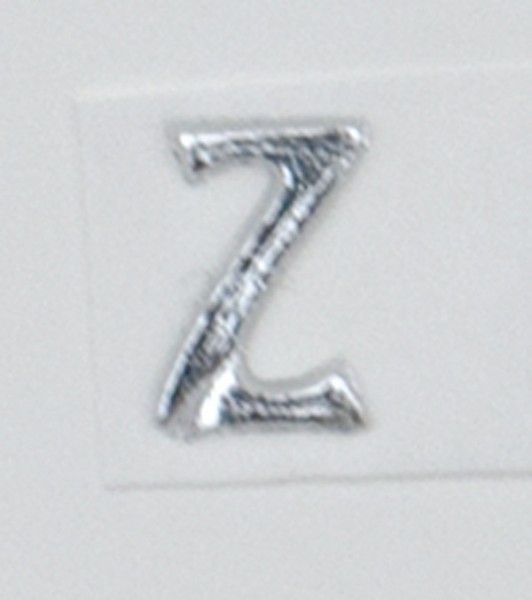 Wachsbuchstaben, 8 mm, 3 Stück, silber, Z