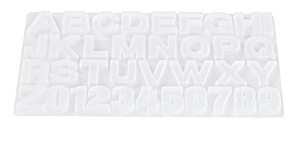 Silikon-Gießform Buchstaben/Zahlen, ca. 4 cm