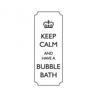 Stempel, aus Holz, 3x7 cm, Keep calm and have a bubble bath