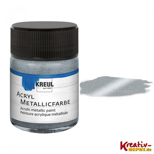 Kreul Acryl-Metallicfarbe, 50 ml, Silber