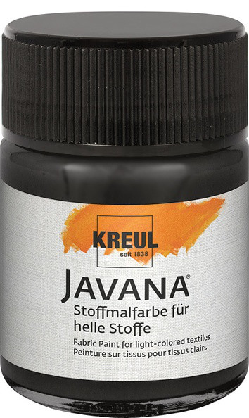 KREUL Javana Stoffmalfarbe für helle Stoffe, 50 ml, Schwarz