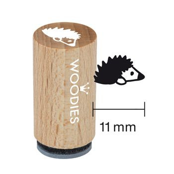 Woodies Mini Holzstempel, Ø 15 mm, Igel
