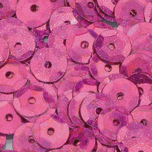 Pailletten, rund, gewölbt, 6 mm, 4000 St, pink hologramm
