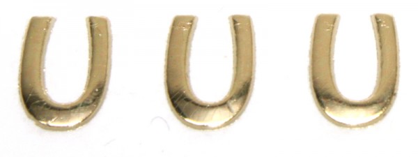 Wachsbuchstaben, 8 mm, 3 Stück, gold, U