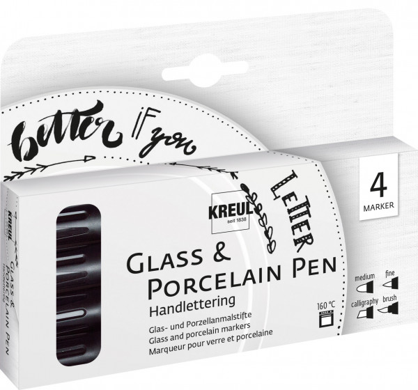 KREUL Glass & Porcelain Pen 4er Set Handlettering