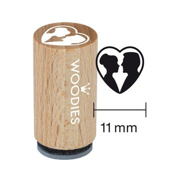 Woodies Mini Holzstempel, Ø 15 mm, Brautpaar