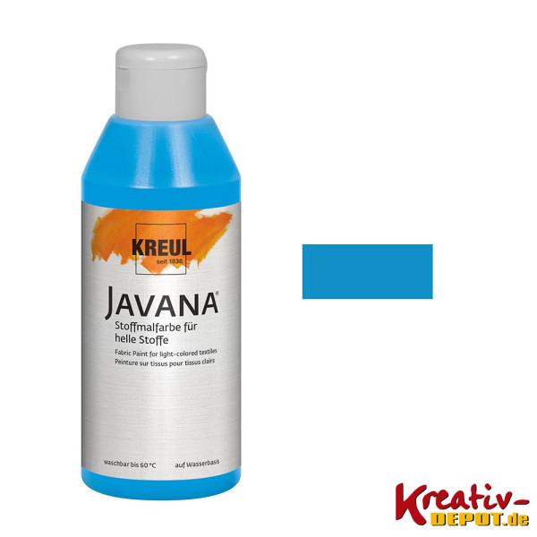 KREUL Javana Stoffmalfarbe für helle Stoffe 250 ml - azurblau