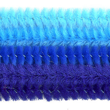 Biegeplüsch/Pfeifenputzer sort., 30cm x 6mm Ø, 25 St, blau