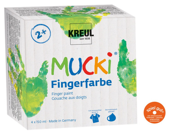 MUCKI Fingerfarbe 4er Set, 4x150 ml
