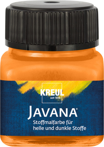 KREUL Javana Stoffmalfarbe für helle und dunkle Stoffe 20 ml, Orange