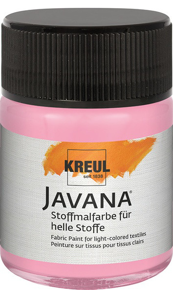 KREUL Javana Stoffmalfarbe für helle Stoffe, 50 ml, Leuchtrosa