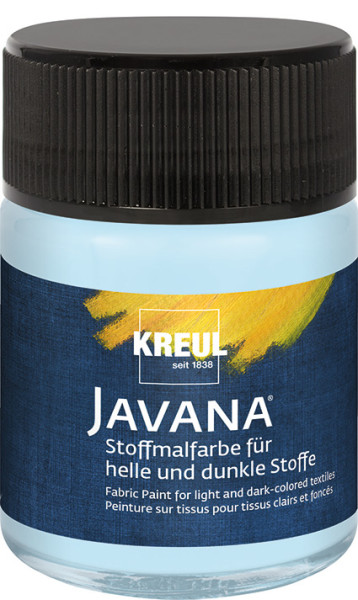 KREUL Javana Stoffmalfarbe für helle und dunkle Stoffe 50 ml, Eisblau