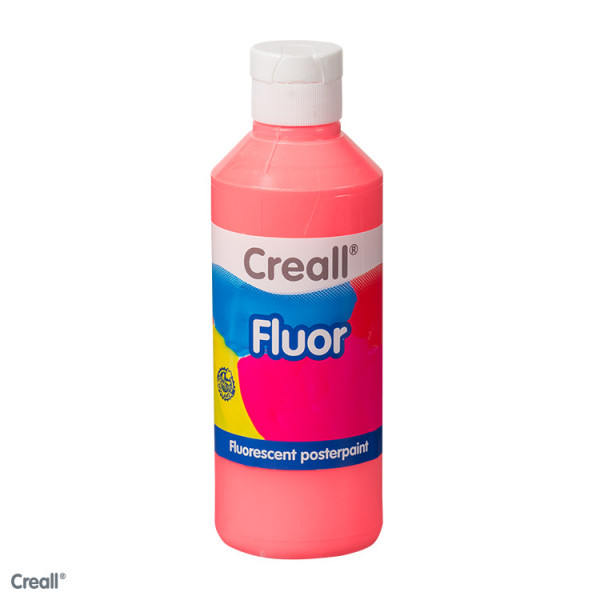 Creall-fluor, fluorenzierende Farbe, 250 ml Flasche, rot
