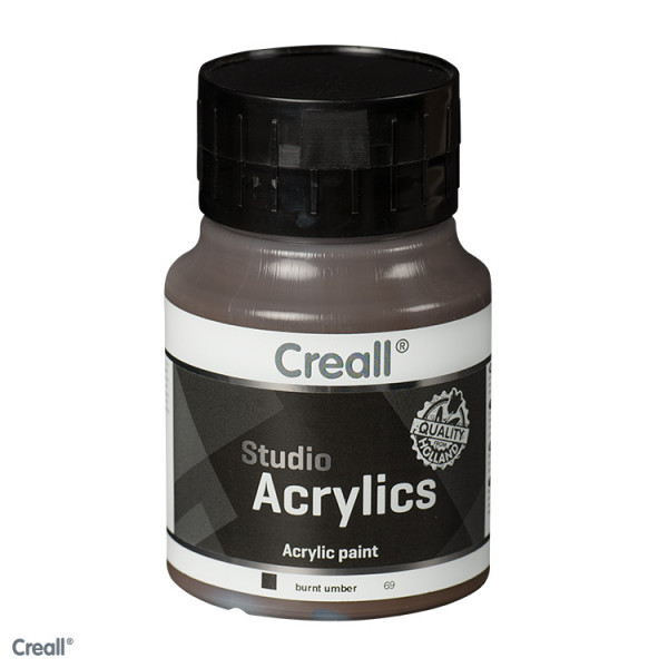 Creall-studio Acrylfarbe, 500 ml, Umbra gebrannt