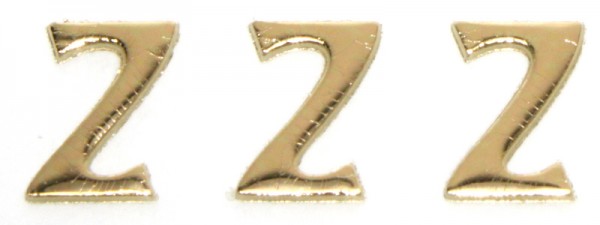 Wachsbuchstaben, 8 mm, 3 Stück, gold, Z