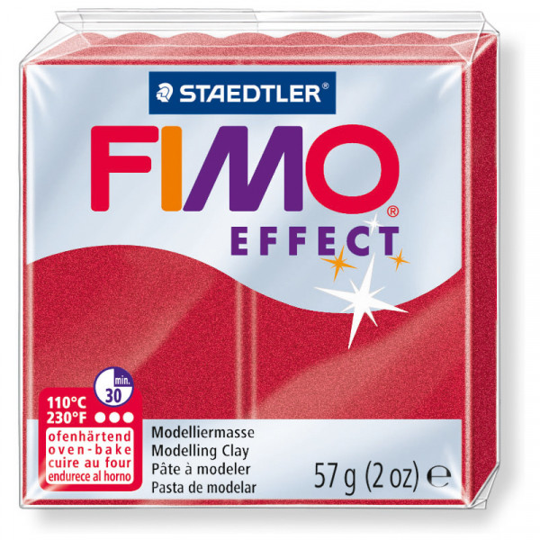 FIMO effect, Modelliermasse, 57 g, Metallic Rubinrot