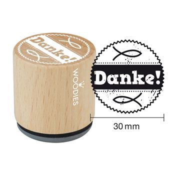Woodies Holzstempel, Ø 30 mm, Danke!