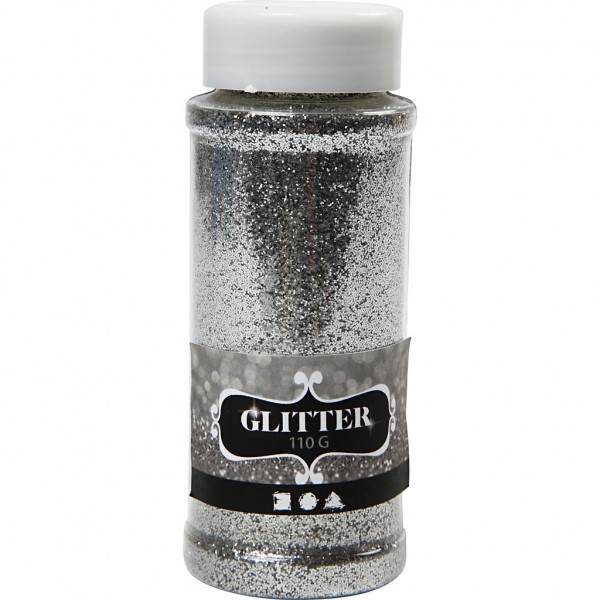 Glitter, 110 g, silber