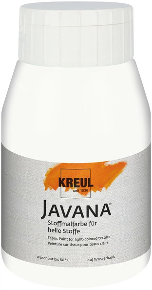 KREUL Javana Stoffmalfarbe für helle Stoffe, 500 ml, Weiß