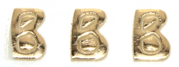 Wachsbuchstaben, 8 mm, 3 Stück, gold, B