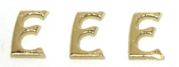 Wachsbuchstaben, 8 mm, 3 Stück, gold, E