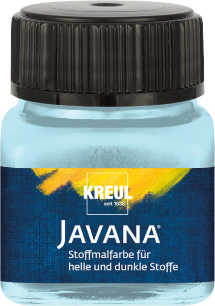 KREUL Javana Stoffmalfarbe für helle und dunkle Stoffe 20 ml, Eisblau