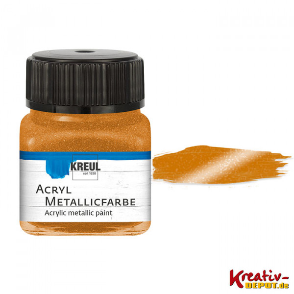 Kreul Acryl-Metallicfarbe, 20 ml, Goldbronze
