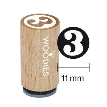 Woodies Mini Holzstempel, Ø 15 mm, 3