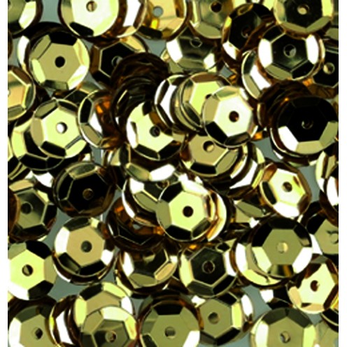 Pailletten, rund, gewölbt, 6 mm, 5g, gold