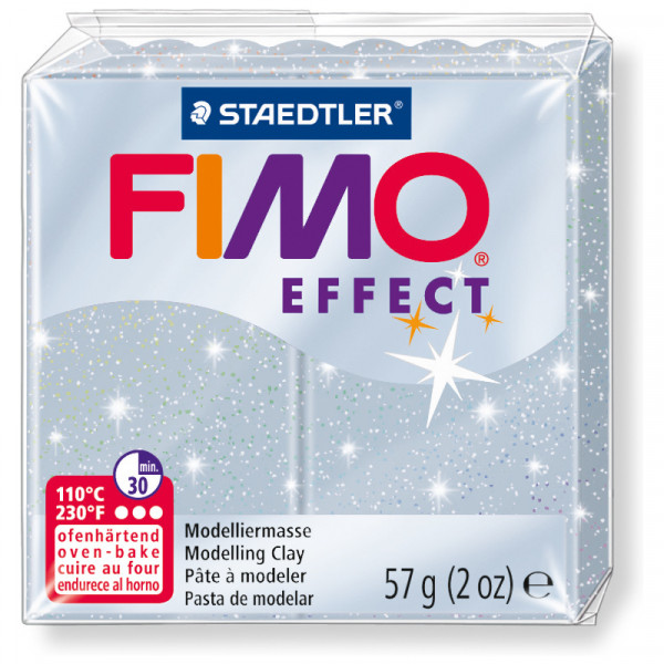 FIMO effect, Modelliermasse, 57 g, Glitter Silber
