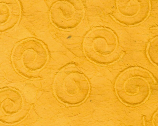 Naturpapier Spiralen geprägt, 50x70 cm, sonnengelb