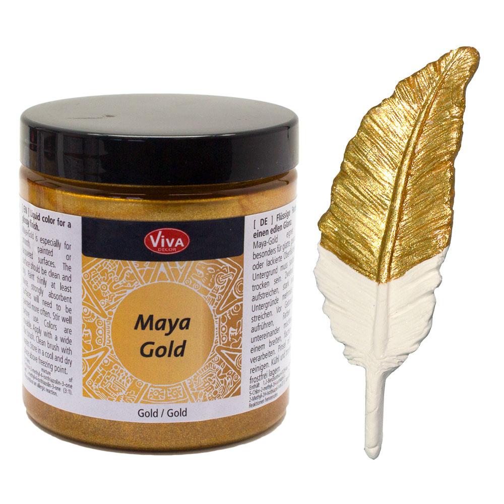 Maya Gold (Or,250ml) Couleur métallique,peinture brillante pour