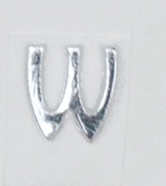 Wachsbuchstaben, 8 mm, 3 Stück, silber, W