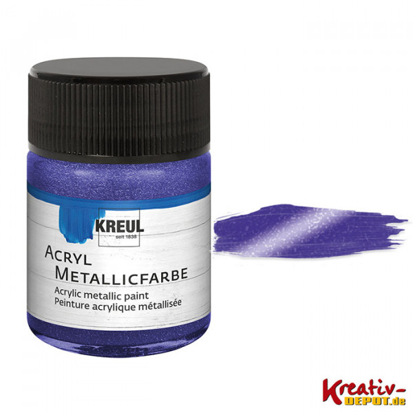 Kreul Acryl-Metallicfarbe, 50 ml, Metallic-Violett