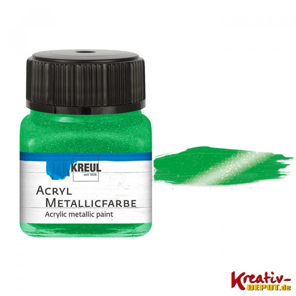 Kreul Acryl-Metallicfarbe, 20 ml, Metallic-Grün