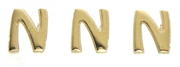Wachsbuchstaben, 8 mm, 3 Stück, gold, N