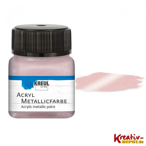 Kreul Acryl-Metallicfarbe, 20 ml, Rosegold