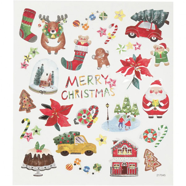 Sticker, Blatt 15x16,5 cm, ca. 27 Stück, Alles Weihnachten