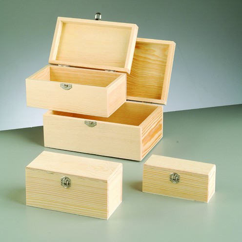 Holzboxen-Set, 4-teilig, 22 x 14 x 10,2 cm