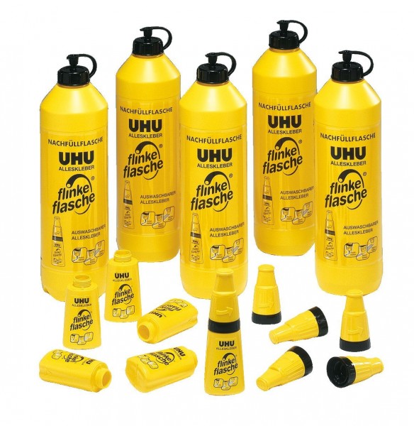 UHU flinke Flasche Sparpaket Nr 3 - 5 x 760g + 20 Leerflaschen