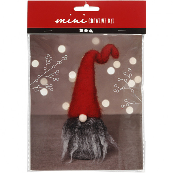 Mini-Kreativ-Set, Weihnachtswichtel Grauer Bart, 13 cm