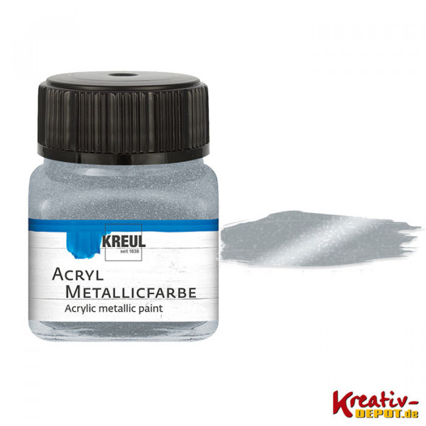 Kreul Acryl-Metallicfarbe, 20 ml, Silber