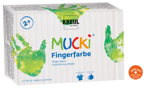 MUCKI Fingerfarbe 6er Set, 6x150 ml