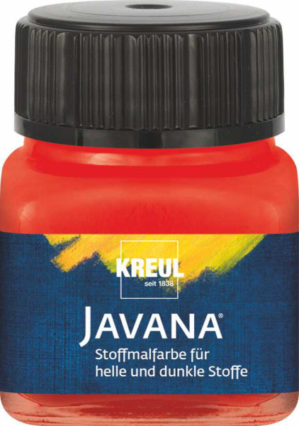 KREUL Javana Stoffmalfarbe für helle und dunkle Stoffe 20 ml, Rot