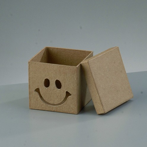 Box Smile, aus Pappmaché, 7,5 x 7,5 x 7 cm