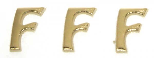 Wachsbuchstaben, 8 mm, 3 Stück, gold, F